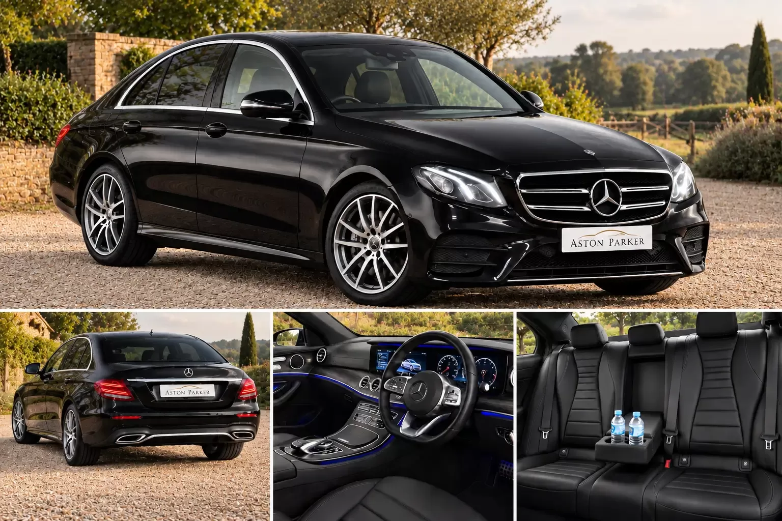 Mercedes E-Class: Suitable for up to 4 passengers with a recommended luggage allowance of 2x suitcases and 2x cabin cases.